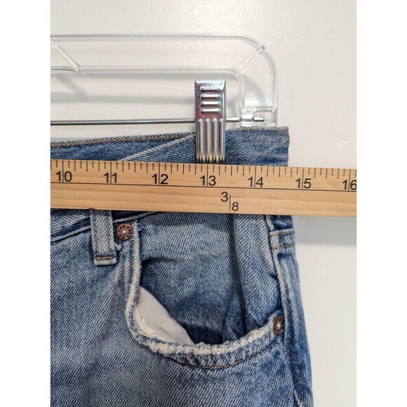 Free People Maggie Jeans Women Size 27 Blue Straight Leg Ankle Distressed Boho - Picture 9 of 11